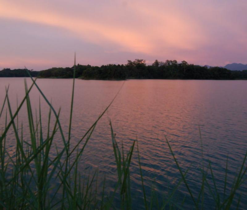 夕陽餘暉的烏山頭水庫 照片提供者：烏山頭水庫風景區