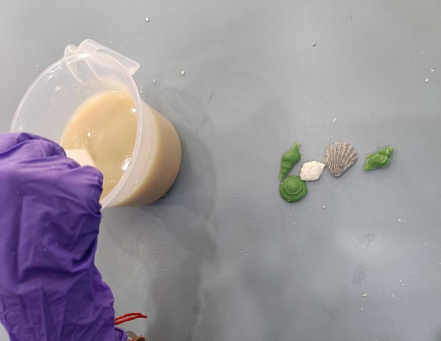 製作貝殼造型香皂照片提供者:彰化海洋食研基地團隊 製作貝殼造型香皂照片提供者:彰化海洋食研基地團隊