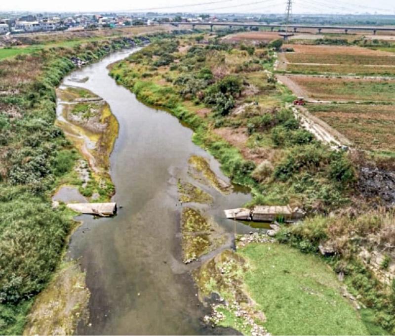 2021年空拍北港溪倒虹吸工 照片提供者：行政院農業部農田水利署，《濁幹線與北幹線串接工程計畫》，頁13。