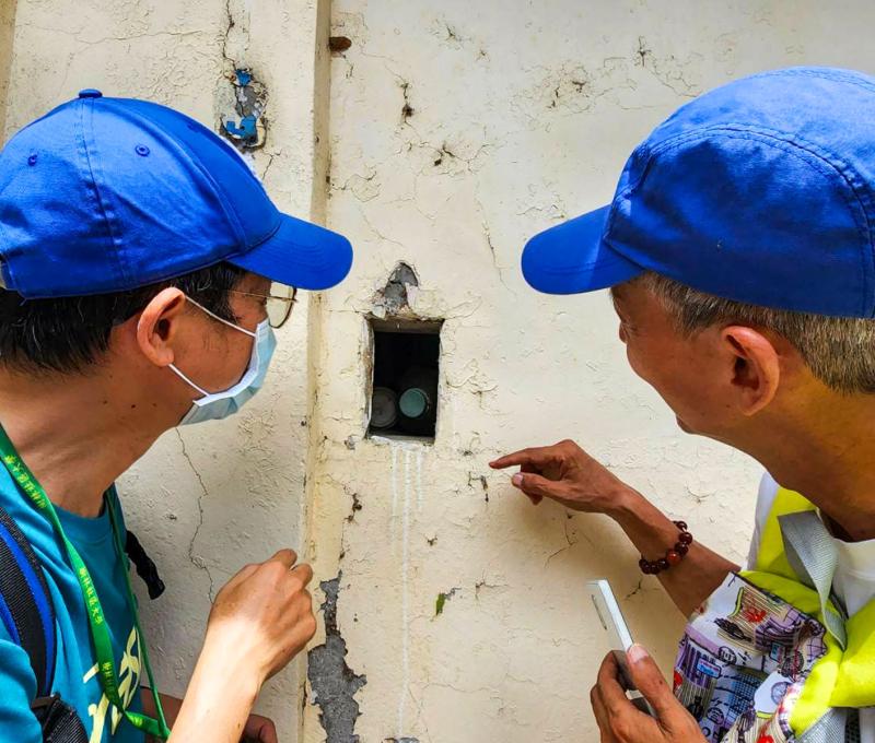 永媽隆故居留下的槍孔。照片提供者：張銓津 / 拍攝日期：2023/08/26