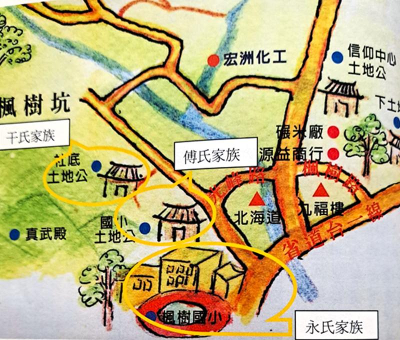 楓樹坑土地公與龜崙社分布圖。照片提供者：張銓津 / 拍攝日期：2023/08/26