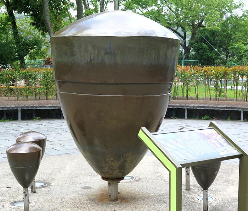 大溪陀螺地標。照片拍攝者：林炯任 / 拍攝日期：2021/4/24