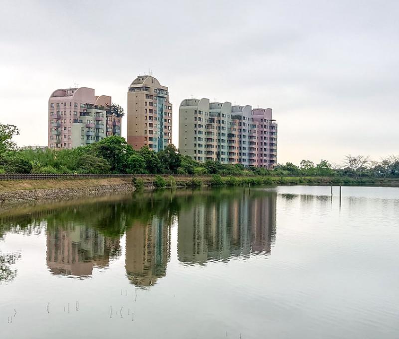 倒影在新福圳的依托邦照片拍攝者：洪光君 / 拍攝日期：2021/4/15