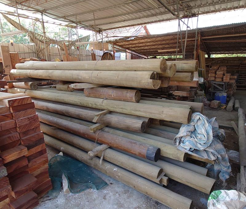 整修用的木材。照片拍攝者：洪光君 / 拍攝日期：2021/4/6