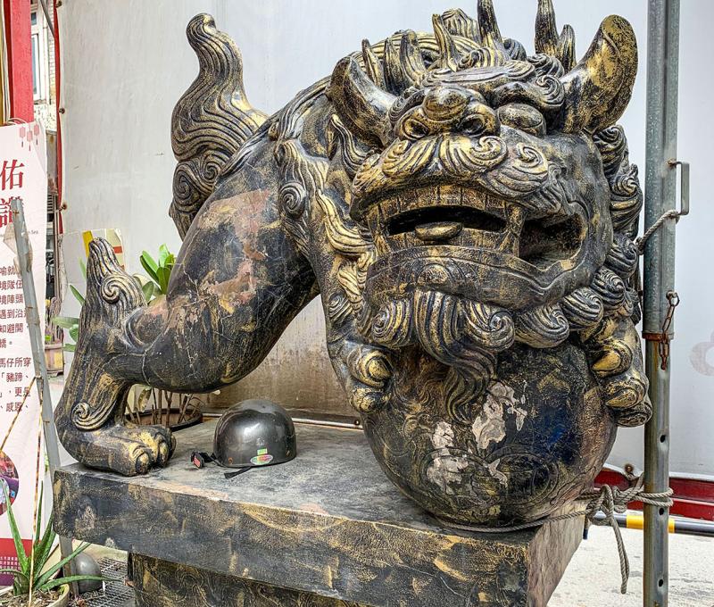 左石獅子。照片拍攝者：張珈綺 / 拍攝日期：2024/1/2