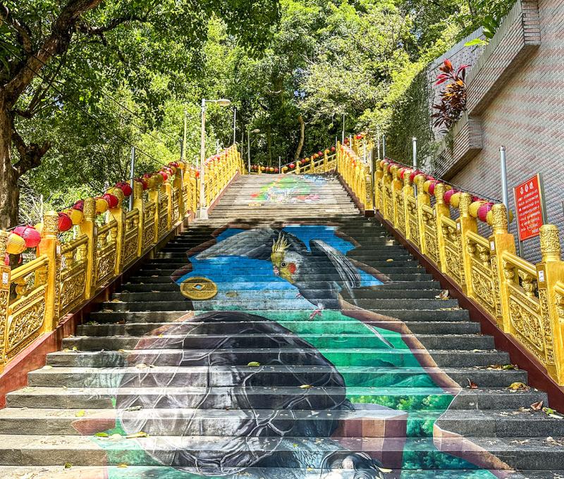 碧龍宮彩繪樓梯。照片提供者：林美惠 / 拍攝日期：2023/08/14