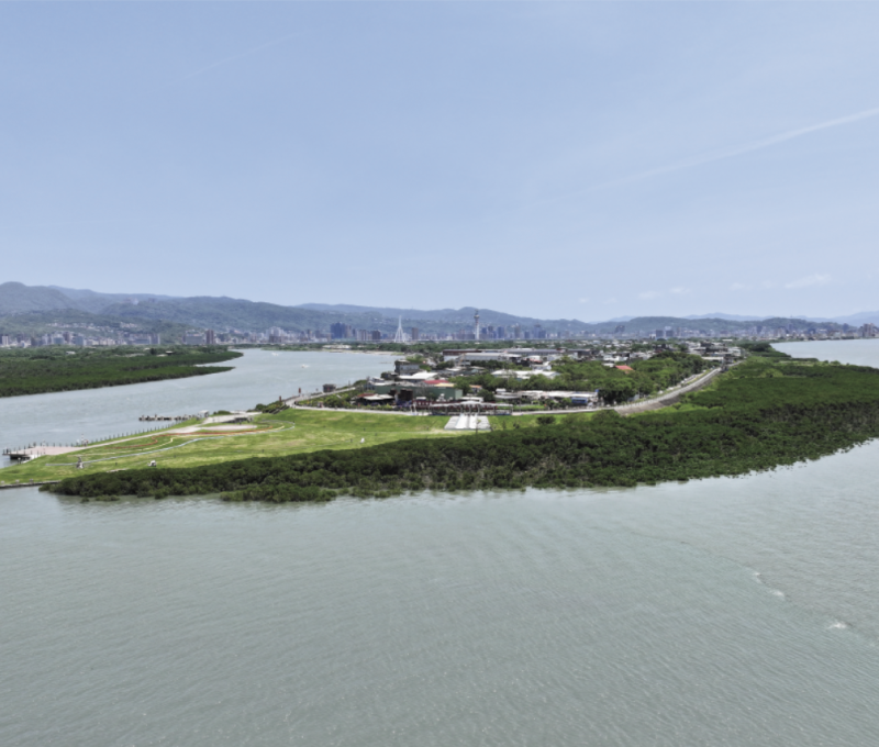 社子島北端沙洲挖除後之照片。/資料來源:吳國維拍攝(2025年4月29日)。《島都之河》,頁440。 社子島北端沙洲挖除後之照片。/資料來源:吳國維拍攝(2025年4月29日)。《島都之河》,頁440。