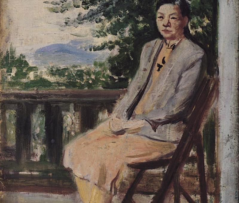 《露臺》小幅草圖。/提供者:李梅樹紀念館 《露臺》小幅草圖。/提供者:李梅樹紀念館