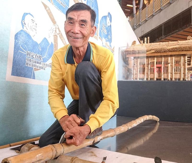 製作竹籠茨老師傅李養與竹籠茨 照片提供者：劉婉君 / 拍攝日期：2017/05/17